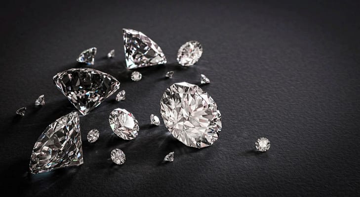 Faceted Stones on Black Background